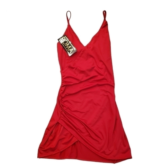 NEW Roma Wrapped Mini Dress Red Large Yandy - Picture 2 of 8
